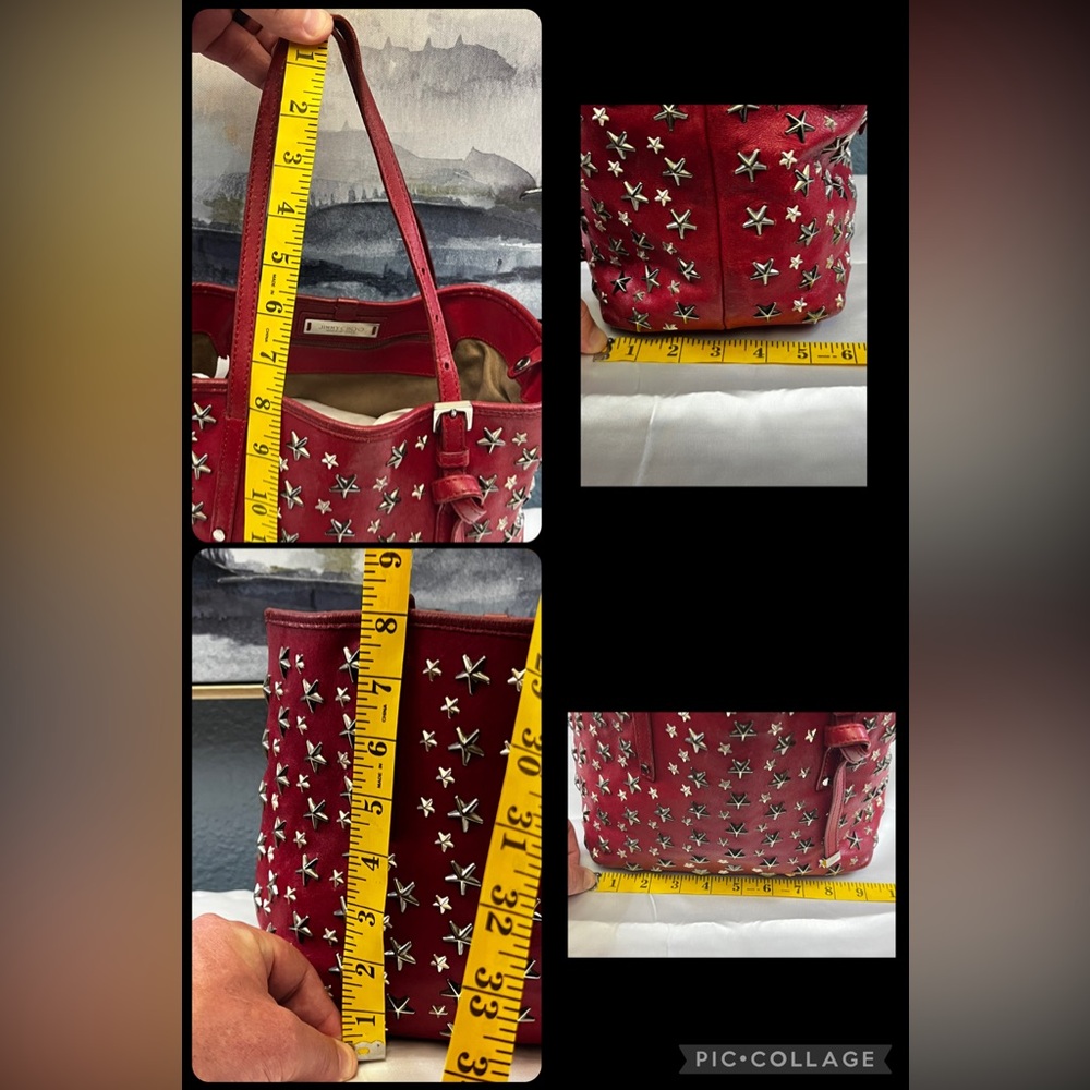 Jimmy Choo Small Sofia Red Leather Star Studded Handbag - EXCELLENT CONDITION - Picture 15 of 16